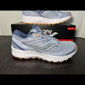 Saucony Cohesion 13 Running Shoes Sneakers Blue Mist/Melon Womans 6.5
